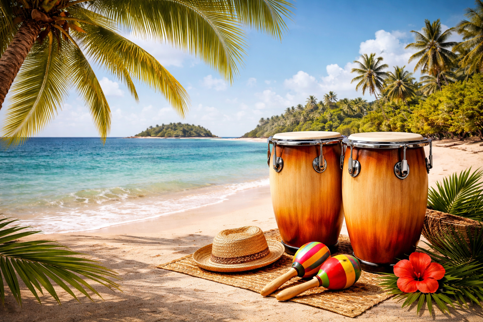 Haitian instruments on the beach